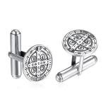 Saint Benedict Sterling Silver Cufflinks for Men