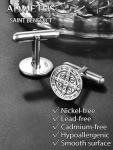 Saint Benedict Sterling Silver Cufflinks for Men