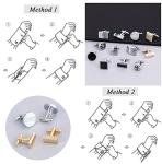 12 Pairs Classic Silver and Black Cufflinks for Men
