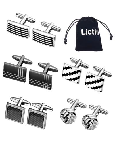 Lictin Men's Stainless Steel Tuxedo Cufflinks Set