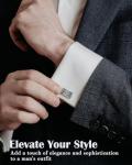 Lictin Men's Stainless Steel Tuxedo Cufflinks Set