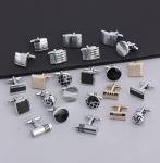 12 Pairs Classic Silver and Black Cufflinks for Men