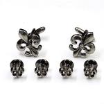 Antique Silver Fleur De Lis Cufflinks Set