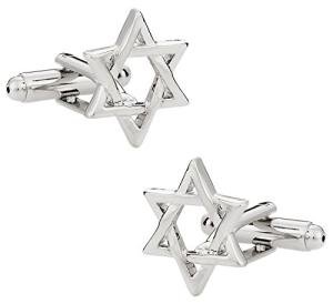 Silver Star of David Cufflinks for Men