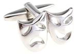 Silver Theater Mask Cufflinks in Gift Box