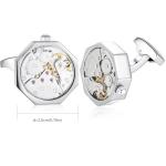 Silver Honey Bear Men's Cufflinks with Watch Movement
