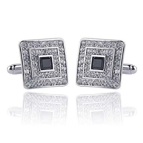 Black and Silver Concentric Diamond Cufflinks