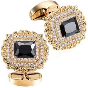 Stylish Silver Cufflinks with Gold Diamond Accents