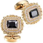 Stylish Silver Cufflinks with Gold Diamond Accents