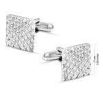 Sterling Silver Square Geometric Cufflinks for Men