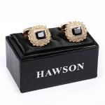 Stylish Silver Cufflinks with Gold Diamond Accents