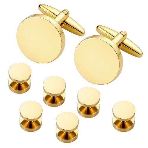 Stylish Stainless Steel Cufflinks and Studs Set