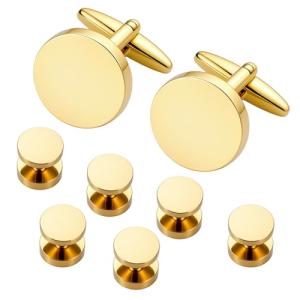 Stylish Stainless Steel Cufflinks and Studs Set