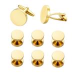 Stylish Stainless Steel Cufflinks and Studs Set