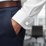 Personalized Sterling Silver Engraved Cufflinks for Men