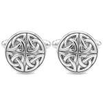 Celtic Sterling Silver Men's Cufflinks with Box