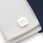 Personalized Silver 925 Initial Cufflinks for Men