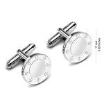 Engraved 925 Silver Men's Wedding Cufflinks