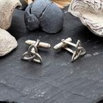 Sterling Silver Celtic Trinity Cufflinks for Men
