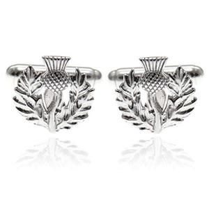 Scottish Thistle Silver Cufflinks with Gift Box