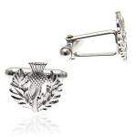 Scottish Thistle Silver Cufflinks with Gift Box
