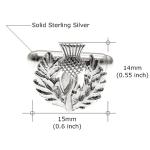 Scottish Thistle Silver Cufflinks with Gift Box