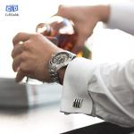 Sterling Silver Mother of Pearl Tuxedo Cufflinks Set