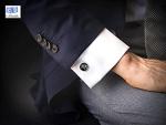 Sterling Silver Mother of Pearl Tuxedo Cufflinks Set
