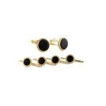 David Donahue Sterling Silver Onyx Cufflinks Set