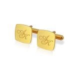 Personalized Engraved Silver Cufflinks for Men