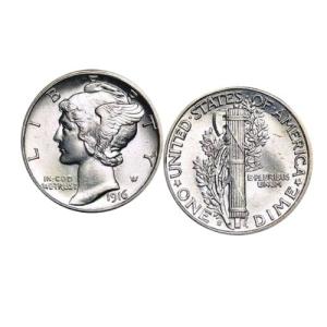 Silver Mercury Dime Coin Cufflinks for Men
