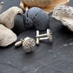 Celtic Sterling Silver Men's Cufflinks with Box