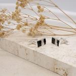 Tuscany Silver Men's Onyx and Mother of Pearl Cufflinks