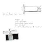 Tuscany Silver Men's Onyx and Mother of Pearl Cufflinks