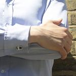 Tuscany Silver Men's Onyx and Mother of Pearl Cufflinks