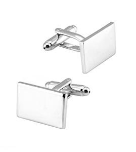Classic Silver Rectangle Cufflinks in Gift Box