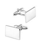 Classic Silver Rectangle Cufflinks in Gift Box