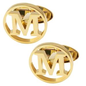 Personalized Silver Cufflinks for Men - Classic A-Z