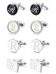 Loyallook Alphabet R Cufflinks Set for Men