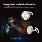 Loyallook Alphabet R Cufflinks Set for Men