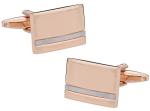 Rose Gold Cufflinks with White Mother of Pearl Set