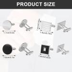 Silver and Black Striped Cufflinks for Men