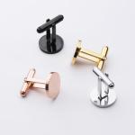 Classic Round Silver and Gold Mens Cufflinks