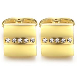 Honey Bear Silver Square Crystal Cufflinks for Men