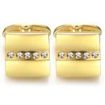Honey Bear Silver Square Crystal Cufflinks for Men