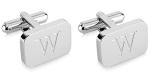 Personalized Silver Initial Engraved Cufflinks Gift Box