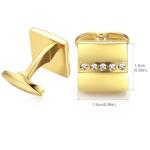 Honey Bear Silver Square Crystal Cufflinks for Men