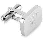 Personalized Silver Initial Engraved Cufflinks Gift Box