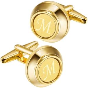 Personalized Gold Initial Cufflinks for Men and Women
