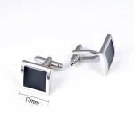 Jonwo Silver Black Square Men's Cufflinks Gift Box